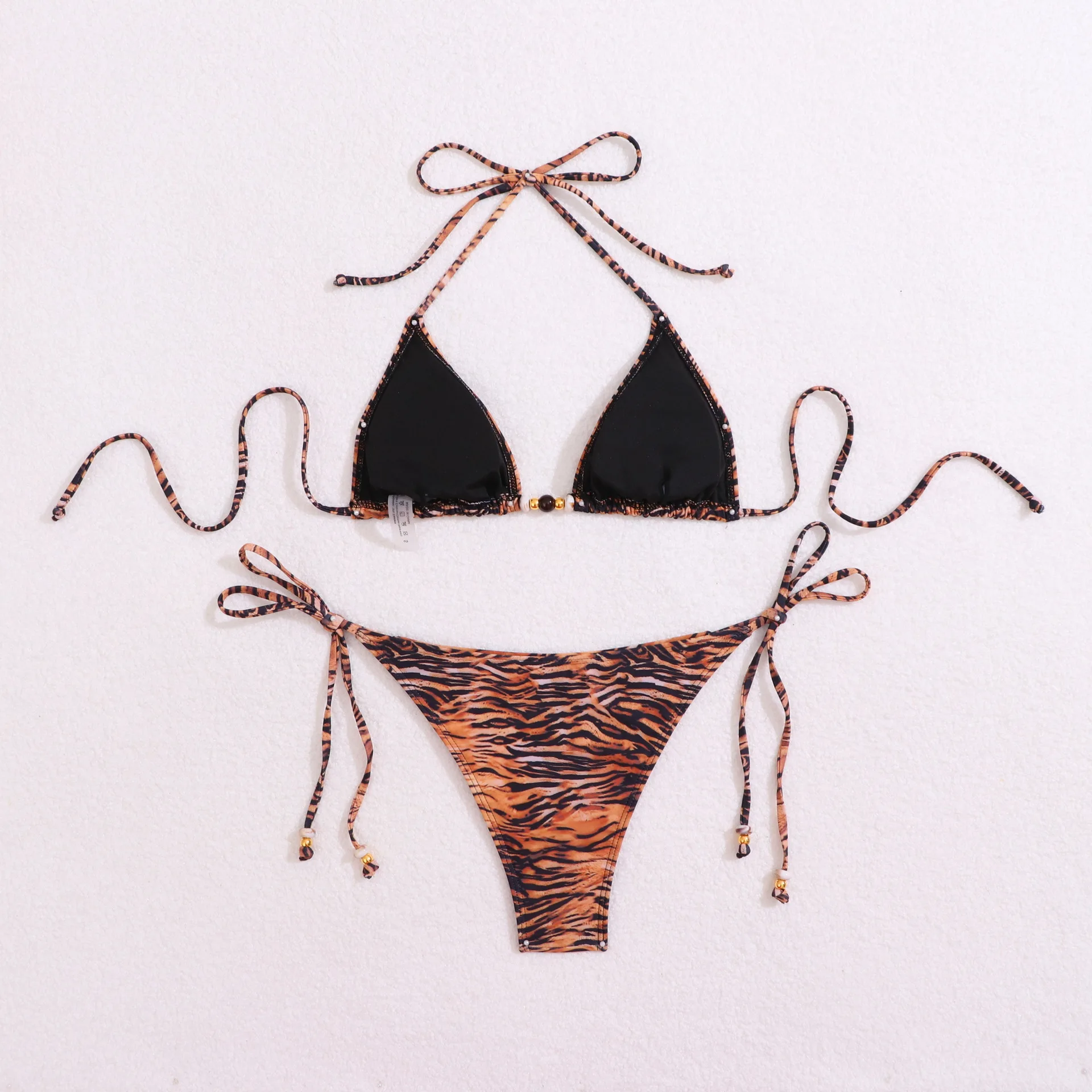 Seksowny strój kąpielowy bikini w panterkę, damski kostium kąpielowy, dwuczęściowy strój plażowy, tankini.