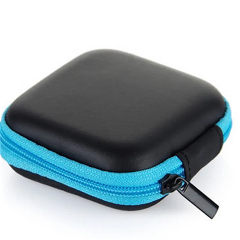 Portable Mini Storage Bag Zipper Headphones Box In-ear Earphone Cases EVA Square Earbuds Headset Carry Pouch Bags