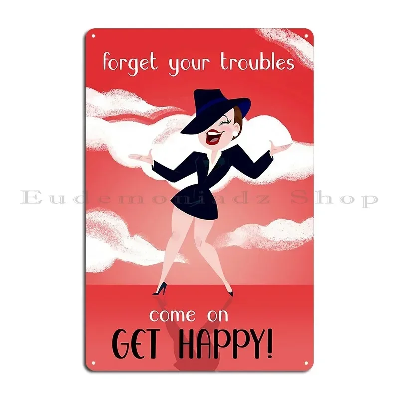 Come On Get Happy Metal Plaque Poster Vintage Wall Cave Club Party Pub Print Tin Sign Poster