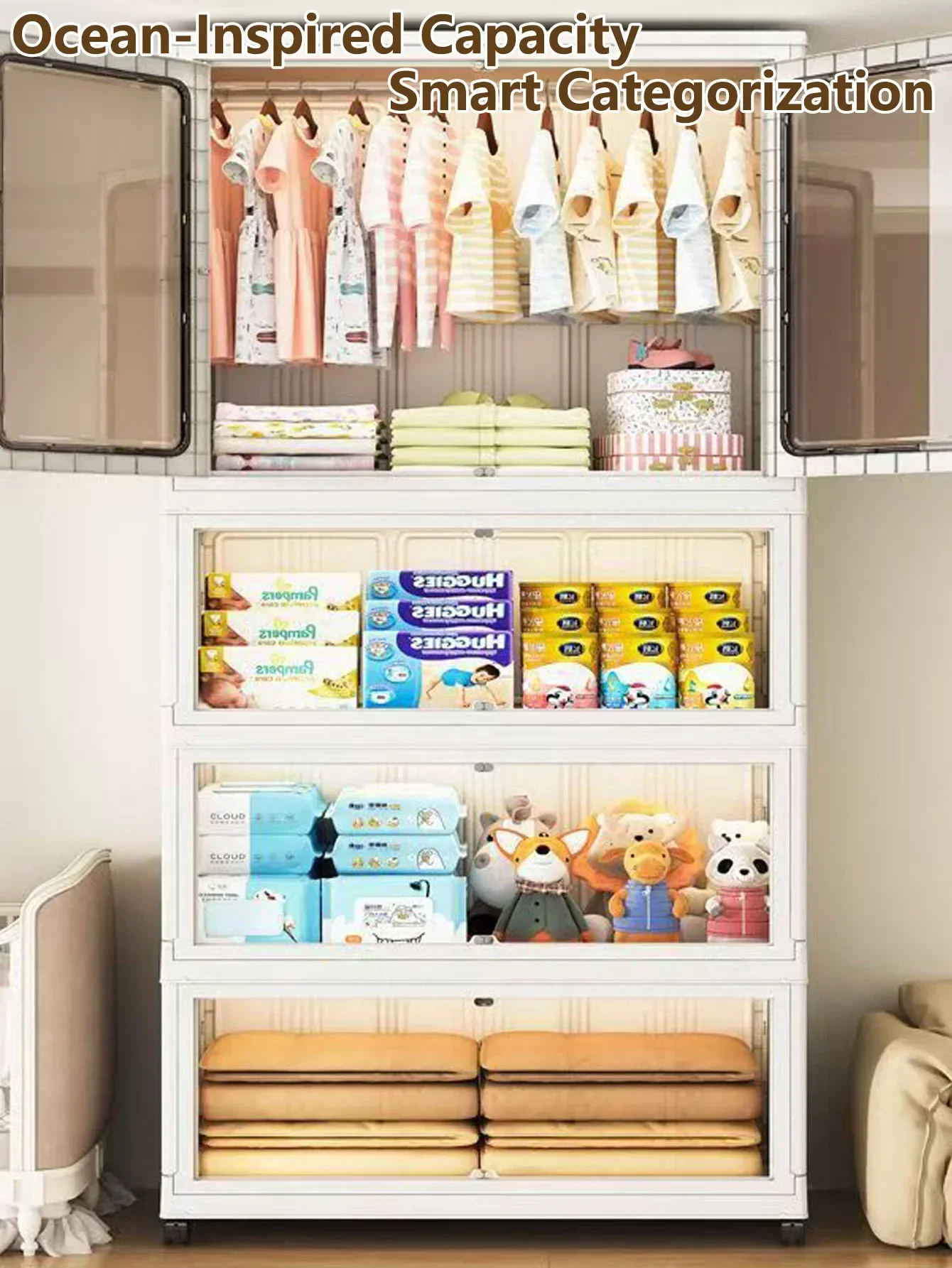 Compacte meerlaagse opvouwbare opbergkast - thuiskantoor keukenorganizer voor gebruik op meerdere scènes