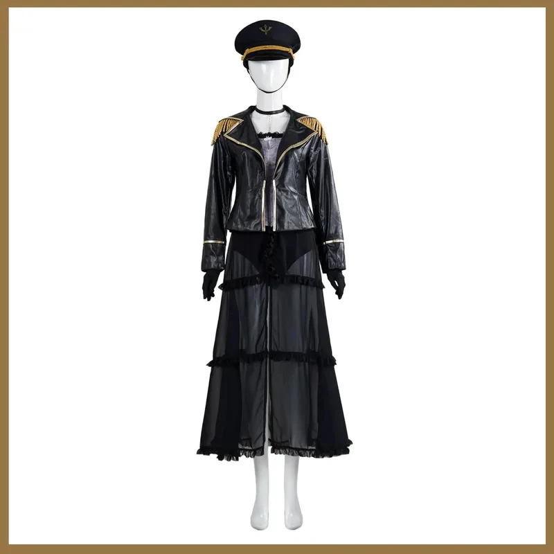 

OPAnime My Dress-Up Darling Kitagawa Marin Black Lobelia Cosplay Costume Wig Military Uniform PU Coat Woman Sexy Carnival 8f5d][