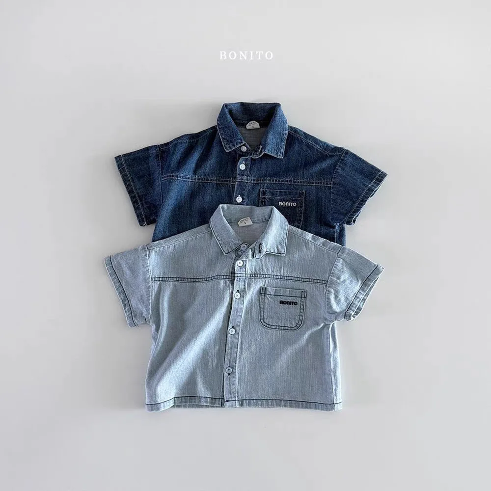 2025 Summer New Children Short Sleeve Clothes Set Boys Girls Denim Shirts + Shorts 2pcs Suit Kids Baby Fashion Casual Outfits