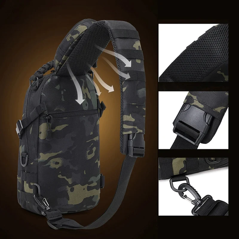 Men's Waist Bag Outdoor Sports Shoulder Fanny Packs Camping Hiking Fishing Climbing Chest Pack for Male Travel Sling Chest Bags