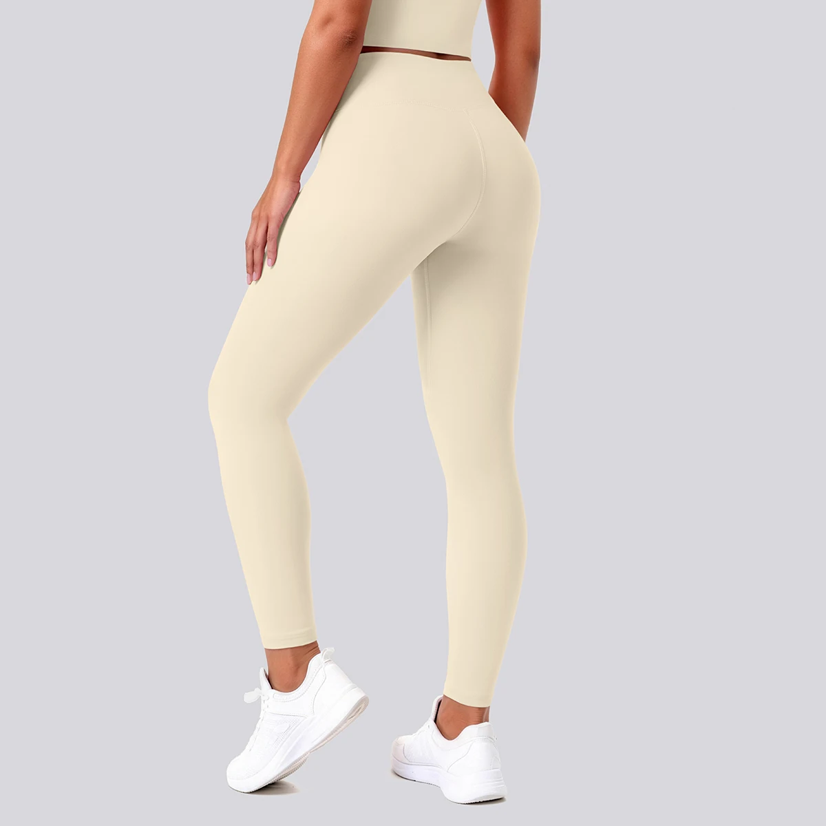 Hochtaillierte, schnelltrocknende Yoga-Hose für Damen, Fitness-, Lauf-, Rad- und Workout-Leggings, einfarbige, formgebende Sport-Hose – Detail 18