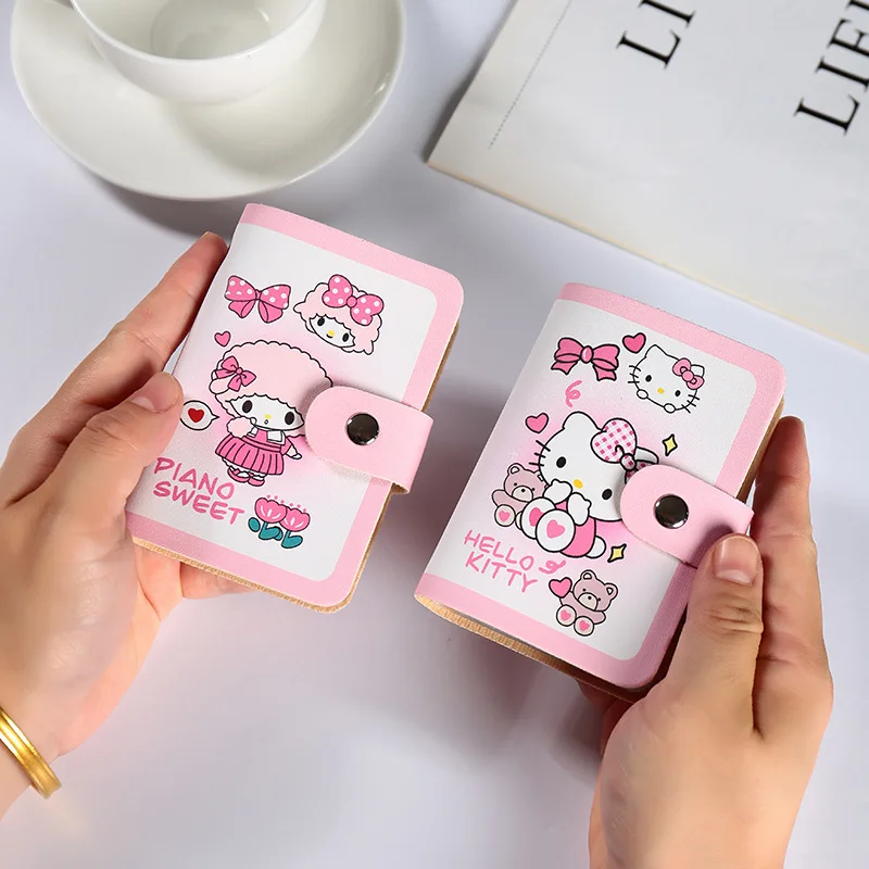 Hello Kitty Cute Wallet Coin Purse Kawaii Leather Card Holder Women Pu Casual Money Card Bag Birthday Christmas Gift for Kids