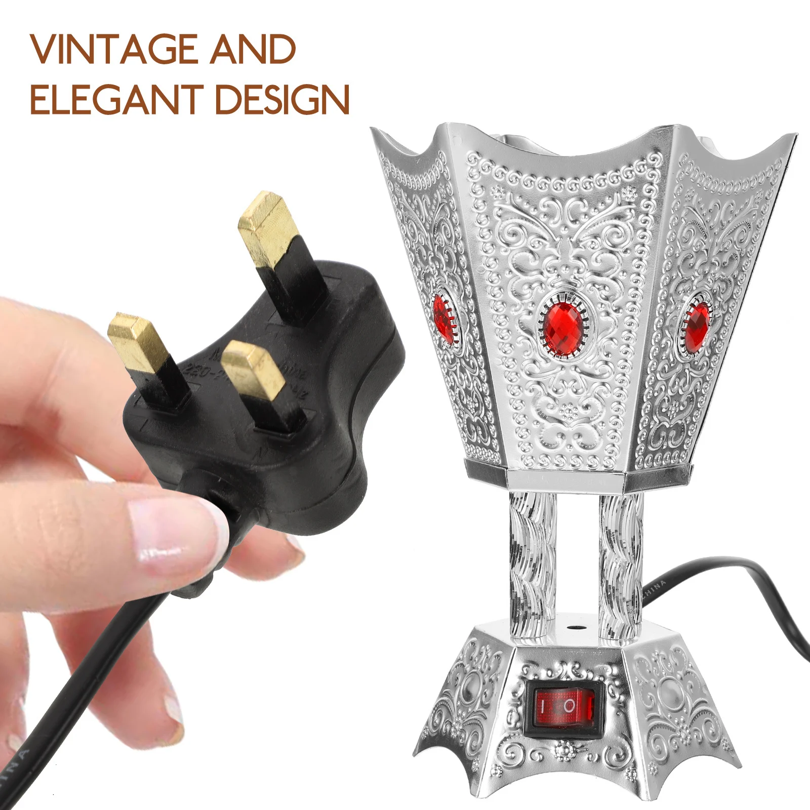 Electric Incense Burner Vintage Iron Small Size Plug-in Aroma Incense Holder for Home Relaxation Table Decor Uk Plug