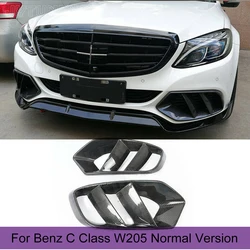 Front Bumper Air Vent Cover Mesh Grill Frame for Mercedes-Benz C Class W205 C180 C200 Normal Bumper 2015 - 2019 Carbon Fiber