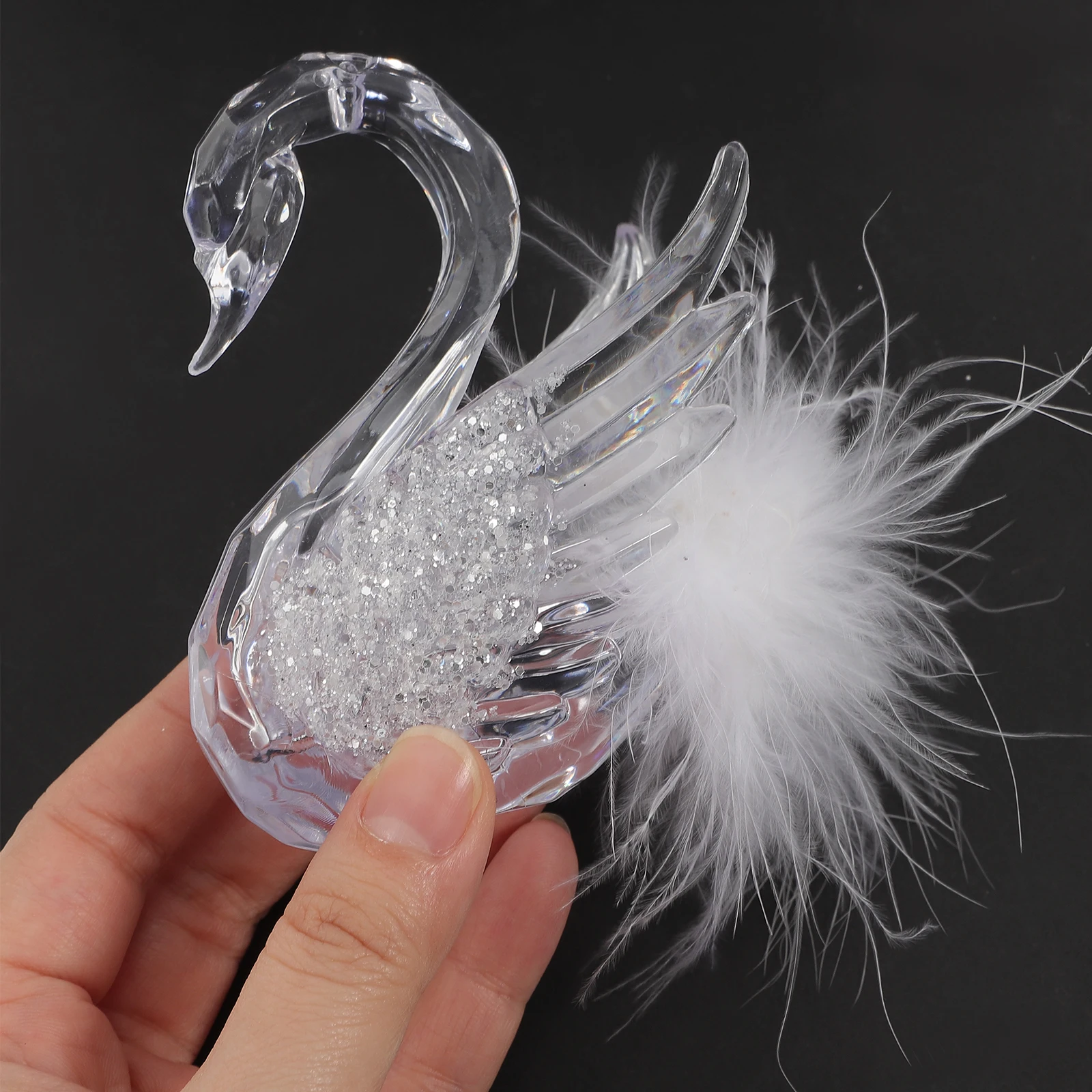 

1pc Chic Swan Hanging Decor For Xmas Tree Party Home Wedding Ornament Adornment Gift Elegant Design Easy Hanging
