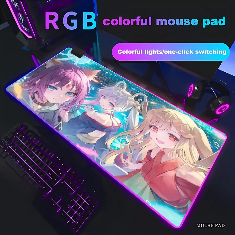 

RGB HD Anime Cosmic Princess Kaguya Mouse Pad Large Computer Mousepad Office Pc Gamer Non-slip Rubber Keyboard Deskmat HYBXAXC