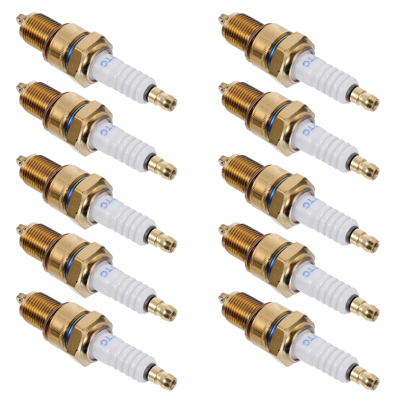 

10pcs Generator Spark Plug Gilded Yellow Nickel Durable Material Gasoline Engine Replacement Gardening Equipment Agricultural