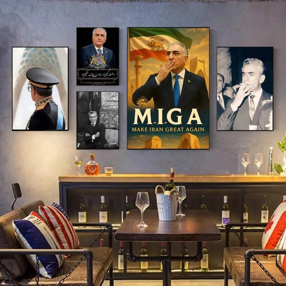 

King Mohammad Reza Shah Pahlavi Iran Poster Fancy Poster Wall Sticker for Living Room Bar Vintage Decorative Painting
