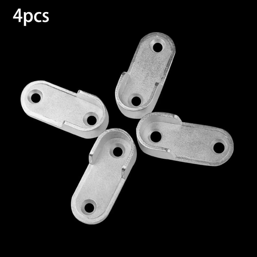 4 Stainless Steel Round Tube Socket Brackets for Wardrobe Rail Support Wall Mounted Closet Rod Fitting Standard Size Compatible