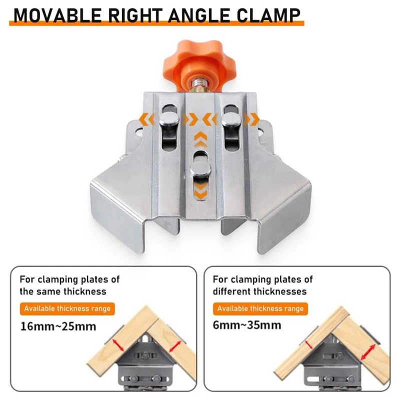 2PCS Multipurpose Stainless Steel 90 Degree Corner Clamp T-Shaped Right Angle Clamping