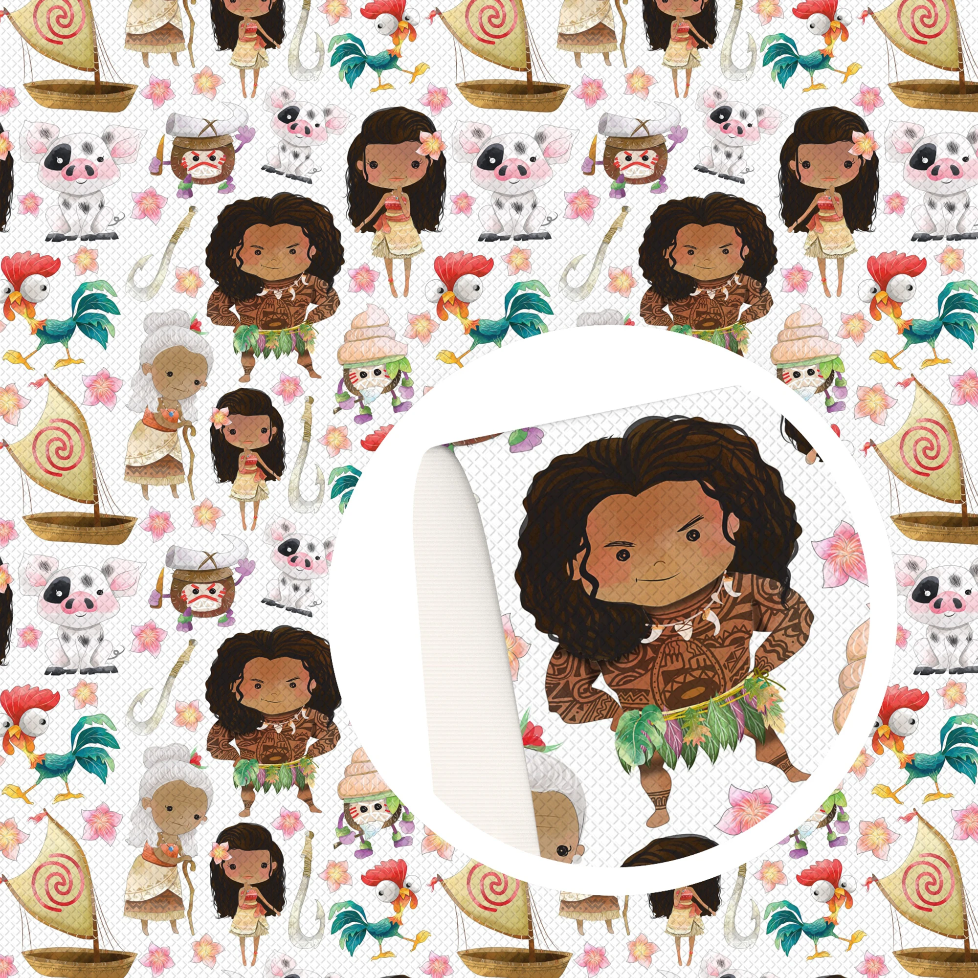 Disney Moana 20*33cm Faux Leather Sheets Lychee Synthetic Leather Fabric Sheet Making Earrings Bows Crafts Material