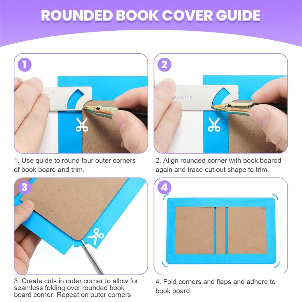 5-In-1 Book Cover Guide, Bookbinding Kit, for Making Book Cover DIY