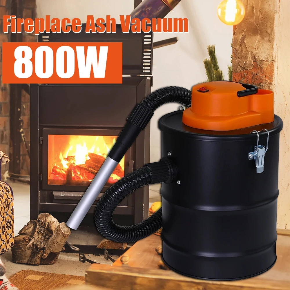 

12L Fireplace Ash Vacuum 800W Powerful Hose Cleaner for Fireplace Vacuuming of Particles from Grills Wood Stoves and Fire Pits