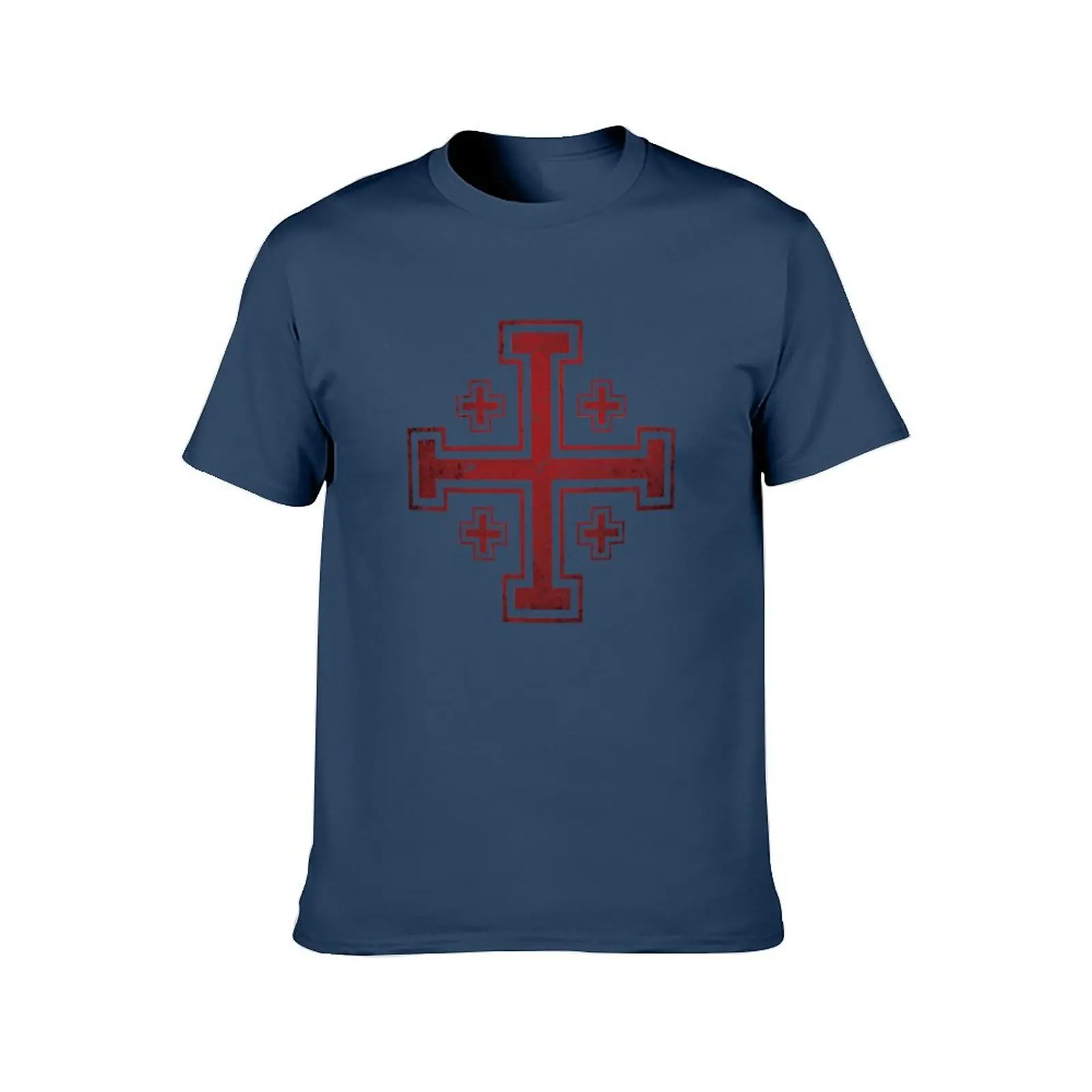 Jerusalem Cross medieval Knights Cross Crusader T-Shirt man t shirt heavy cotton cotton tshirt 100% man t shirts for men T-Shirt