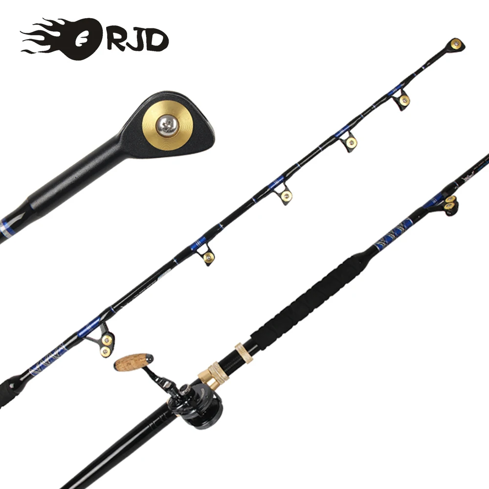 

ORJD Fishing Rod Trolling Rod With Handle 130lbs Lenght 6'6 5+1 Guides Big Game Rod Heavy Sea Boat Fishing Rod Slow Jigging Rod