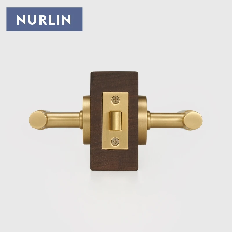 Nurlin Brass Linear Door Lever Handle Set Mortise Passage Privacy Thumb Turn Deadbolt Dummy Matt Bronze Black Gold Optional