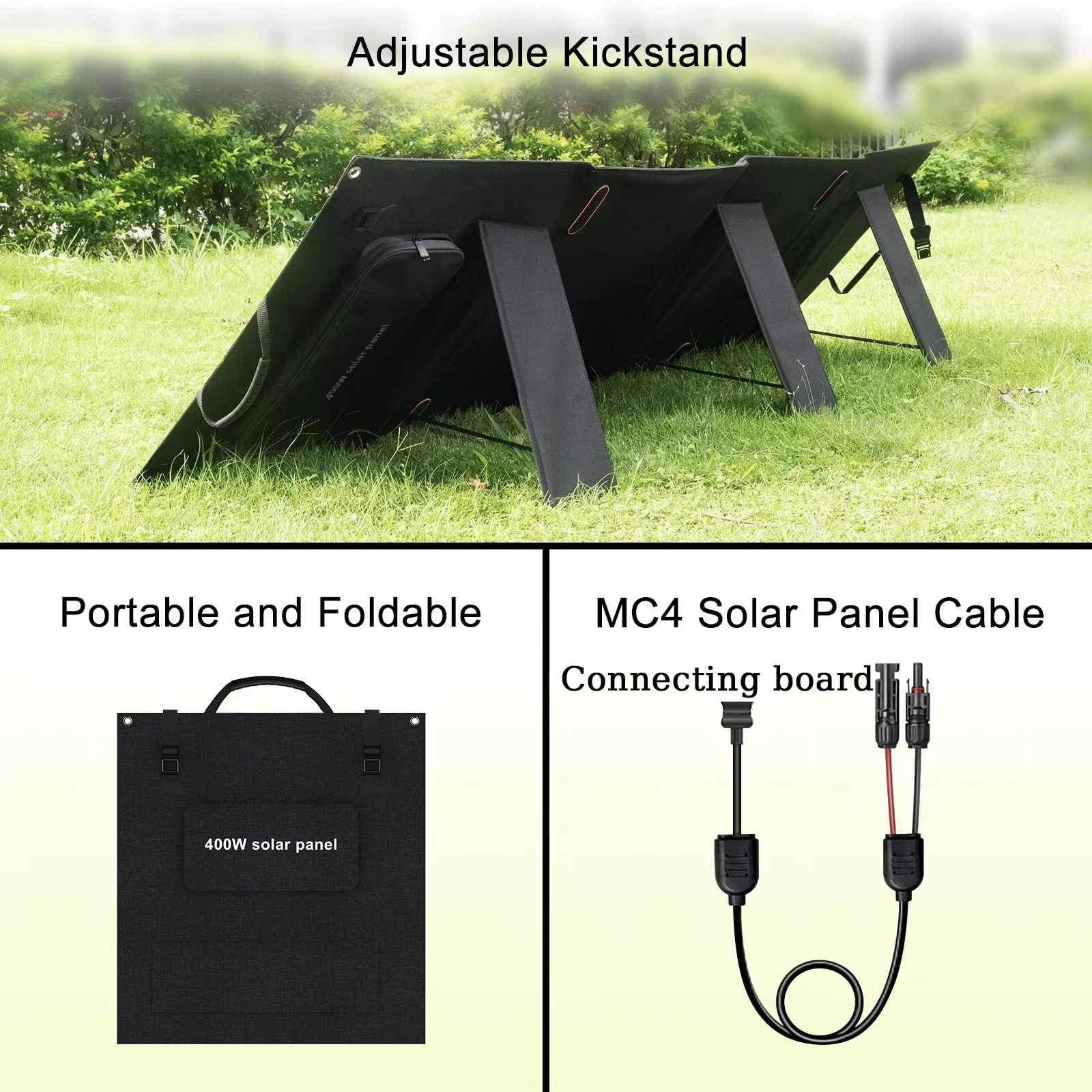 Keenergy 400W Foldable Solar Panel 23% Efficient IP65 Waterproof for RV Camping Home  Compact Portable Design With Kickstand