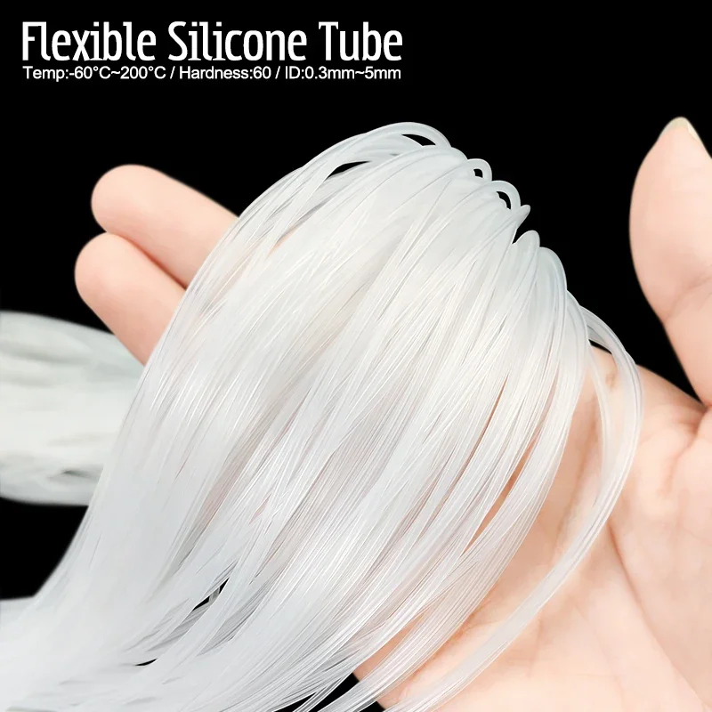

Transparent Food Grade Silicone Tube High Temperature Resistant Capillary Hose ID0.5-4mm 5M 10M for Drinking Water Supply System