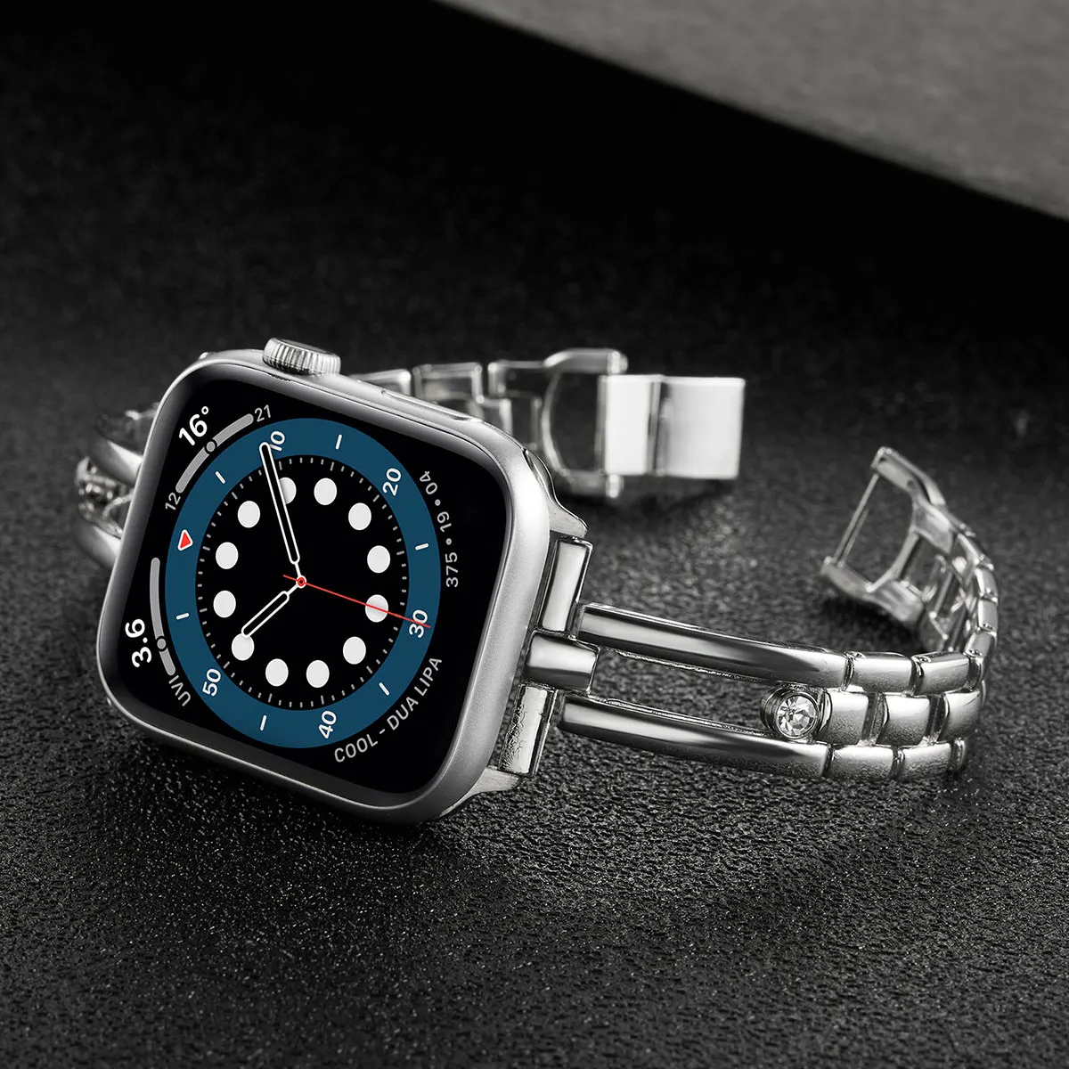 Rundes Diamant-Gehperlenarmband für Apple Watch 42 mm-45 mm 38 mm 49 mm 40 mm 41 mm. Stilvolle Persönlichkeit für Iwatch 9-1 Ultra-Armband