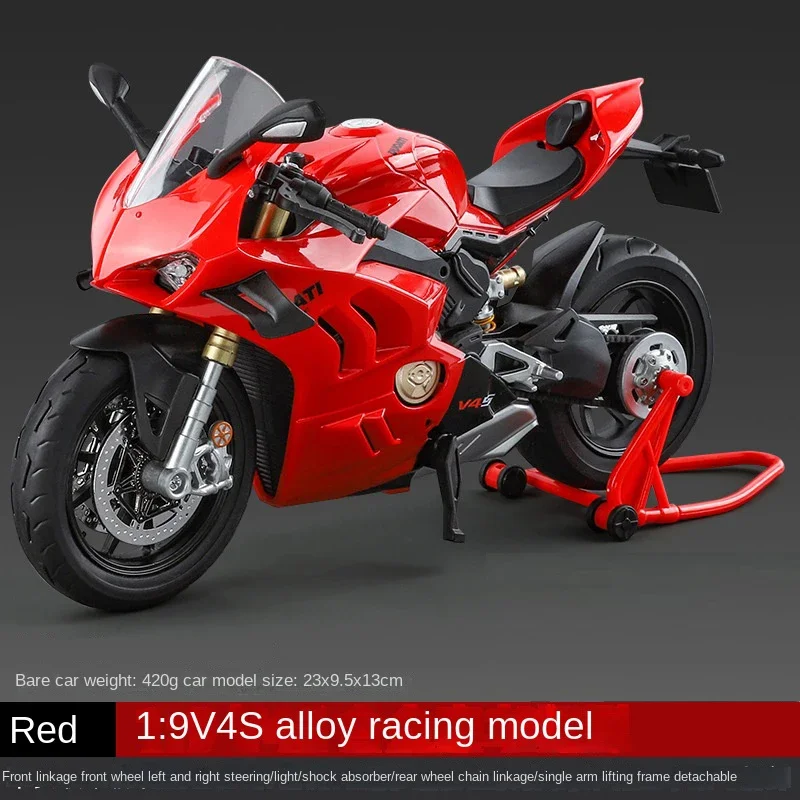 1:9 Ducati Alloy Motorcycle Model Toy for Children Boy Display and Collection with Realistic Design Kids Toys Boys Diecast 4-6y