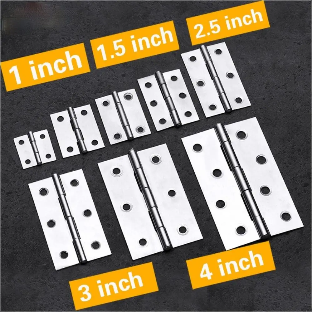 

1/1.5/2/2.5/3 Inch Stainless Steel Hinges Door Connector For Furniture Folding Bookcase Window Cabinet Door Accessories