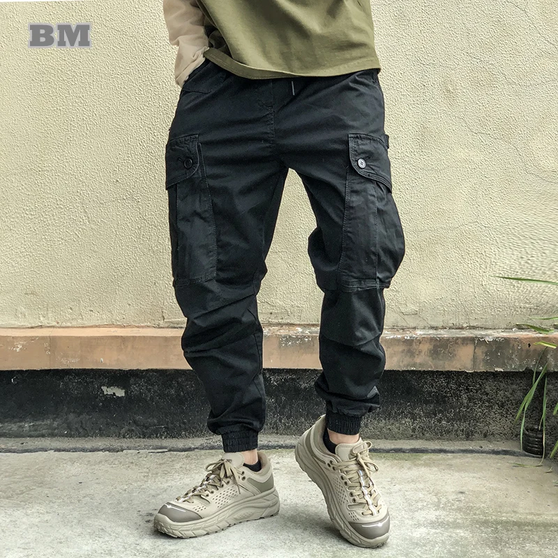 

Spring Autumn Fashion Streetwear Tactical Cargo Pants Men Clothing Japanese Harajuku Jogging Pants Black Joggers Male Trousers