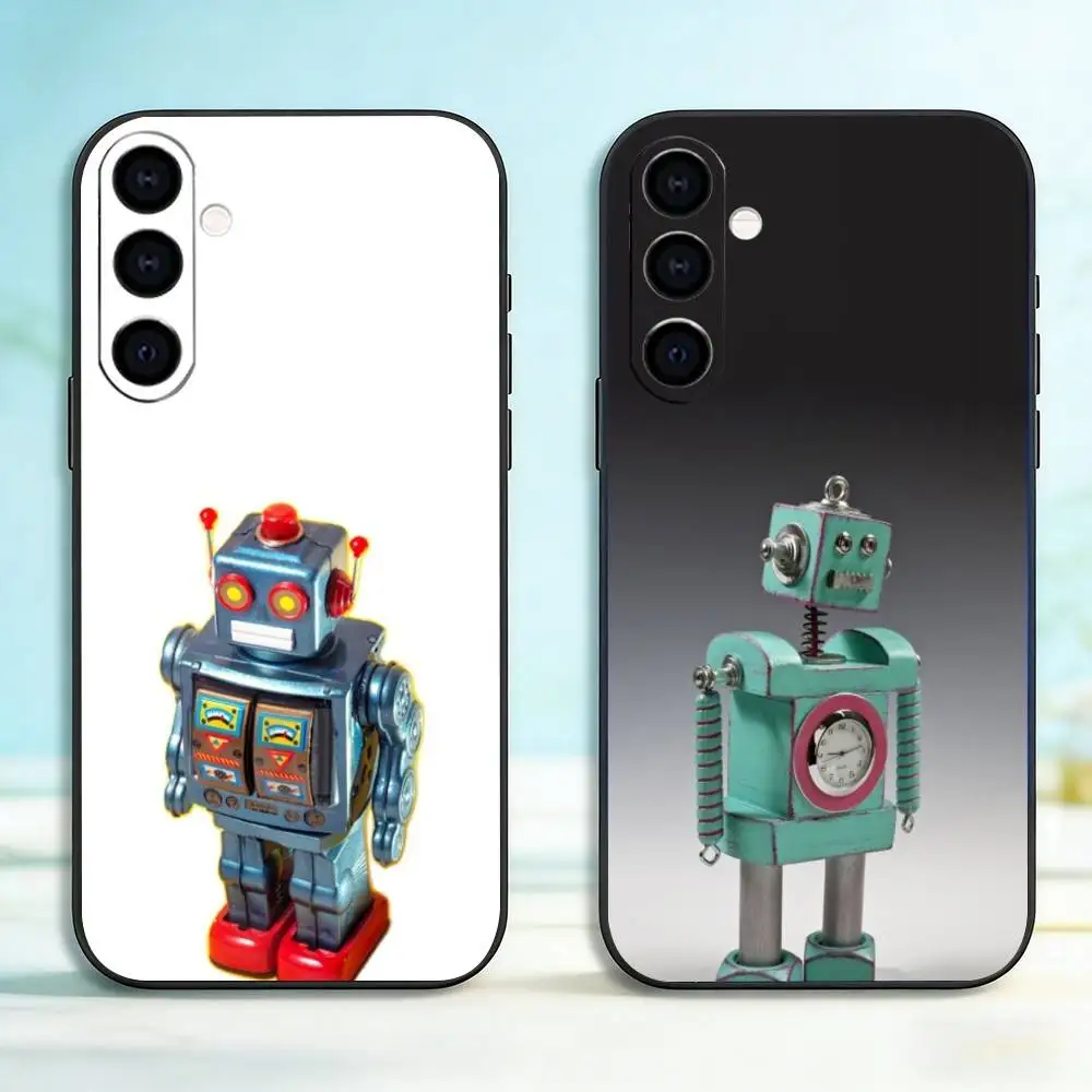 Old Robot Phone Case Black Silicone Soft For Samsung Galaxy A73,A72,A71,A70,A53,A52,A51
