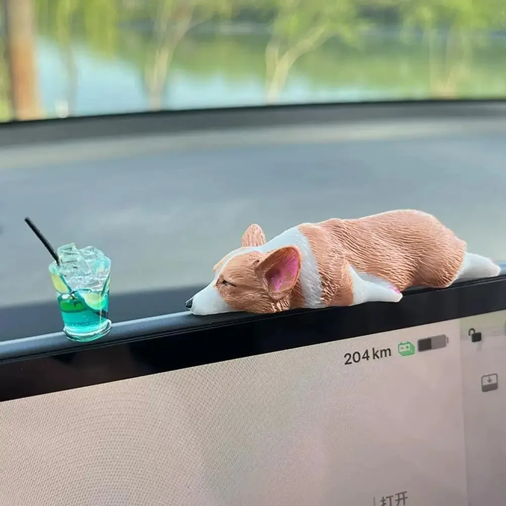Kawaii Simulation Mini Corgi Dog Resin Ornaments Desk Decorations Car Cake Baking Accessories DIY Craft Supplies