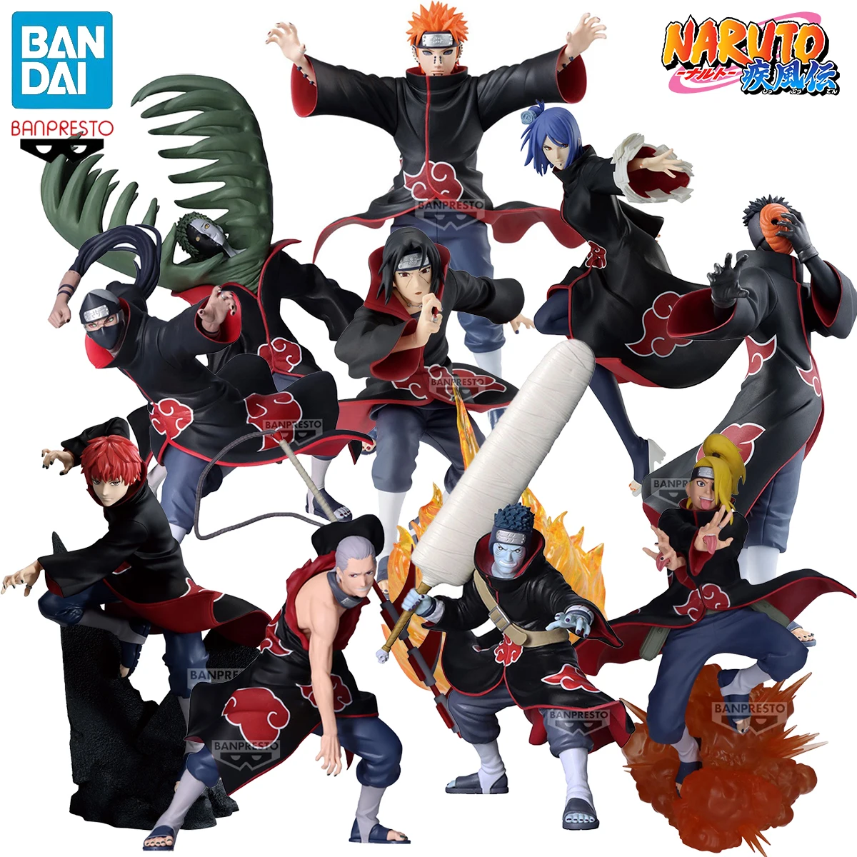 

В наличии BANPRESTO NARUTO Shippude Akatsuki Uchiha Itachi Pain Zetsu Uchiha Obito Hidan ПВХ аниме фигурки модель игрушки