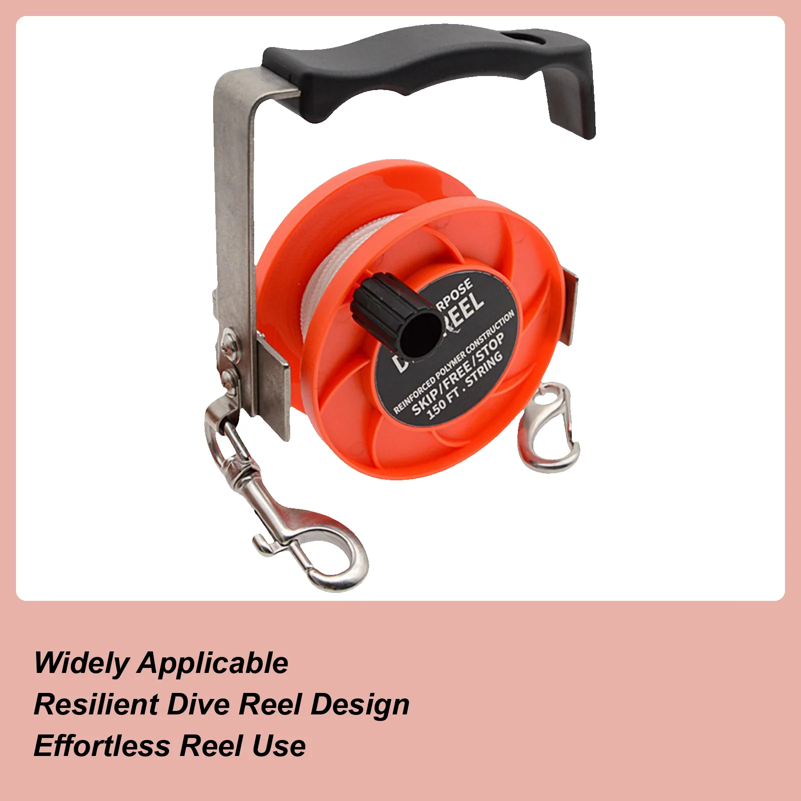 

Веревочная катушка 290 футов, регулируемый нейлоновый съемник, эргономичная катушка из паракорда для подводного плавания, подводной охоты, лодки, уличного пляжа, подводной женщин