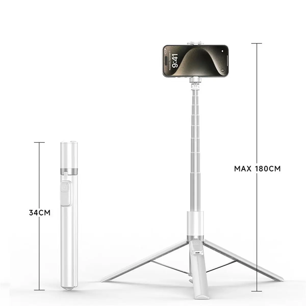 Automatically -Up Selfie Stick with Single-Button Remote Control 360° Rotation Outdoor Live Streaming Stand for Phone