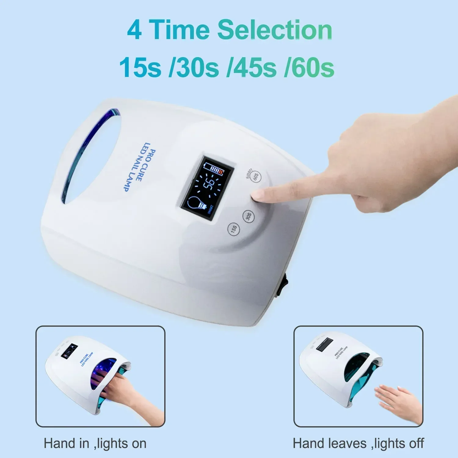 2022 Nieuwe Aankomst 48W Pro Cure Draadloze Dual Light Zon Uv Led Gel Droger Nagellamp Voor Salon Manicure