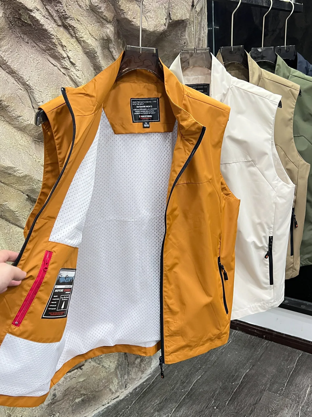 Outdoor Soft  Vest Commuting Style Multiple Colors Available Mesh  Waterproof Stand Collar Unisex Spring Autumn