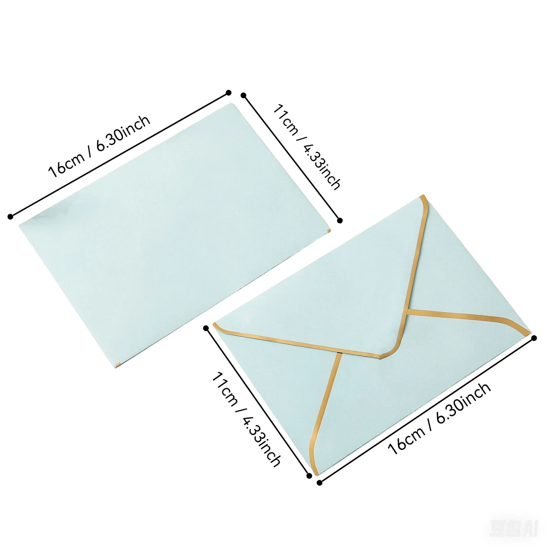 20/40PCS Gold Trim Business Envelopes | Elegant Wedding Invitations, Checks & Invoices | Premium Office Stationery, Multipurpose