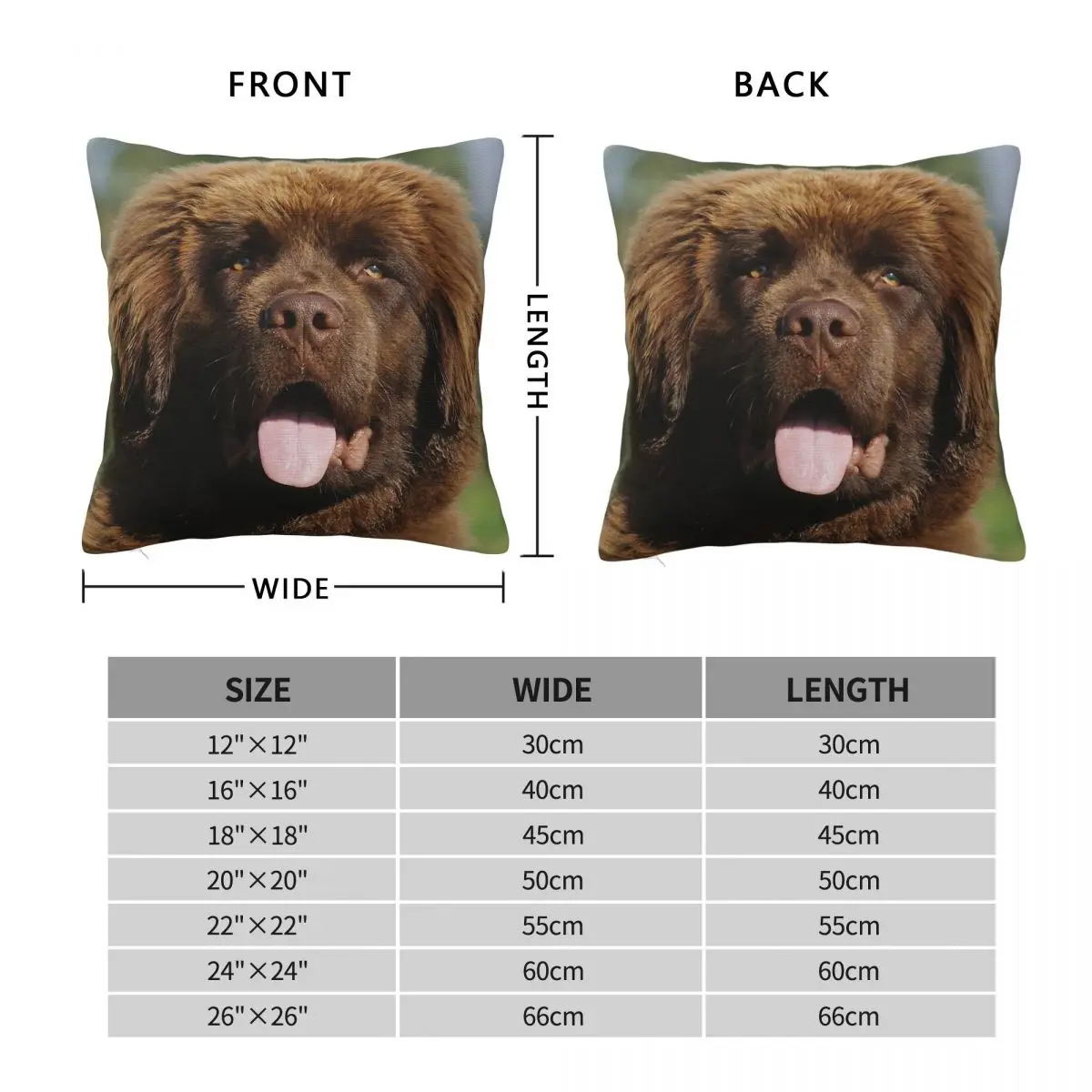 Brown Newfoundland Labrador Square Pillowcase Polyester Linen Velvet Creative Decorative Throw Pillow Case Car Cushion 45x45