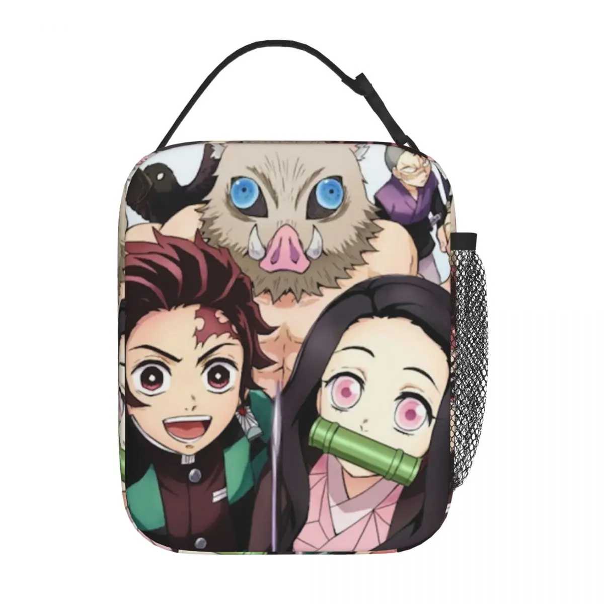 Kimetsu No Yaiba Demon Slayer Bolsas de almuerzo aisladas Bolsa más fresca Bolsa de almuerzo Bolsa de playa Bolsas de almacenamiento de alimentos al aire libre