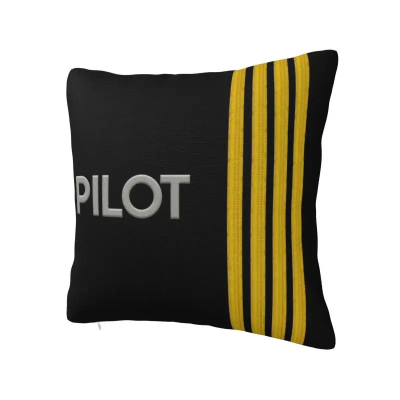 Pilot Captain Stripes Luxury Throw Pillow Cover Home Decor Aviation Aviator Fighter Cushion