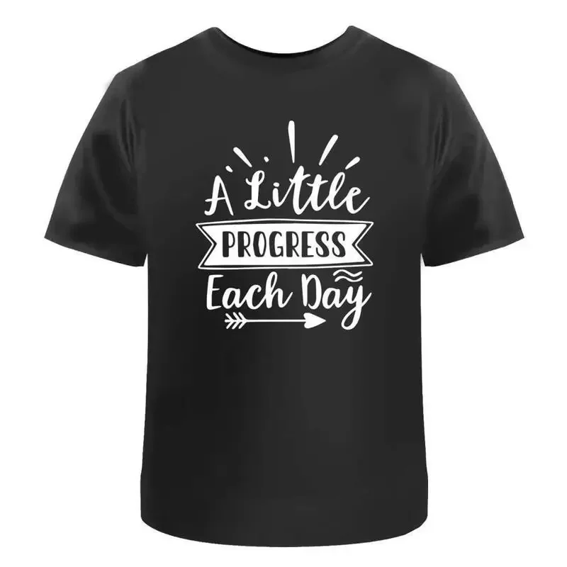 A Little Progress Each Day' Cotton T Shirt Ta046891