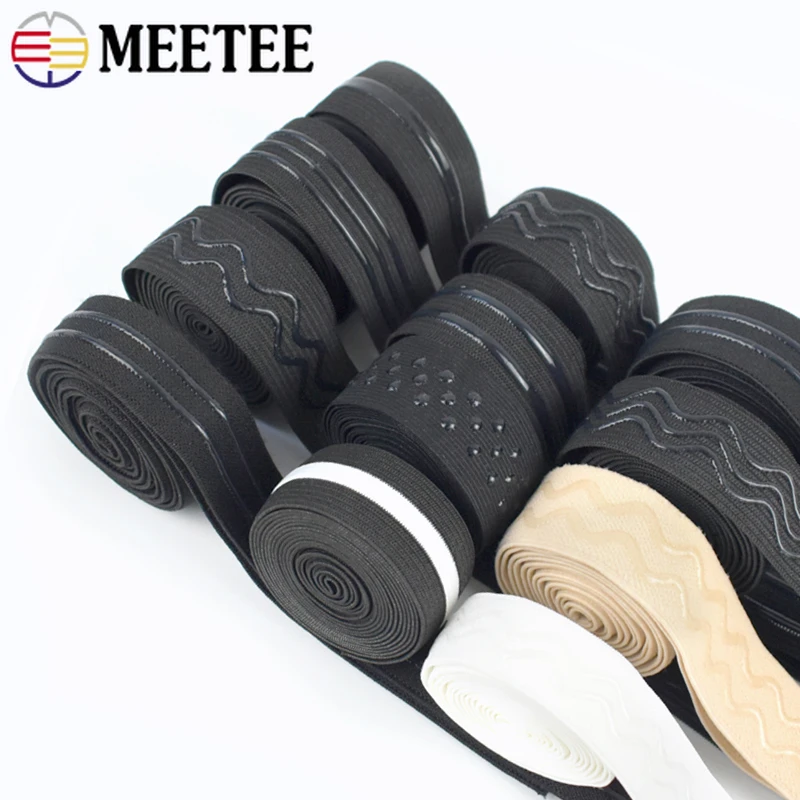 2/5Meters Silicone Elastic Band for Underwear 20-50mm Non-slip Rubber Tape Webbing Garment Stretch Ribbon DIY Sewing Accessories