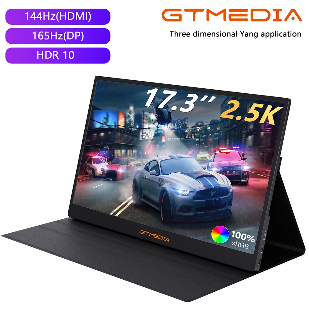 

GTMEDIA Game Mate 173 17.3inch 2.5K 165HZ (DP) Portable Display 2560 * 1440 Display Game Screen For Laptop Mac Xbox PS4/5 Switch