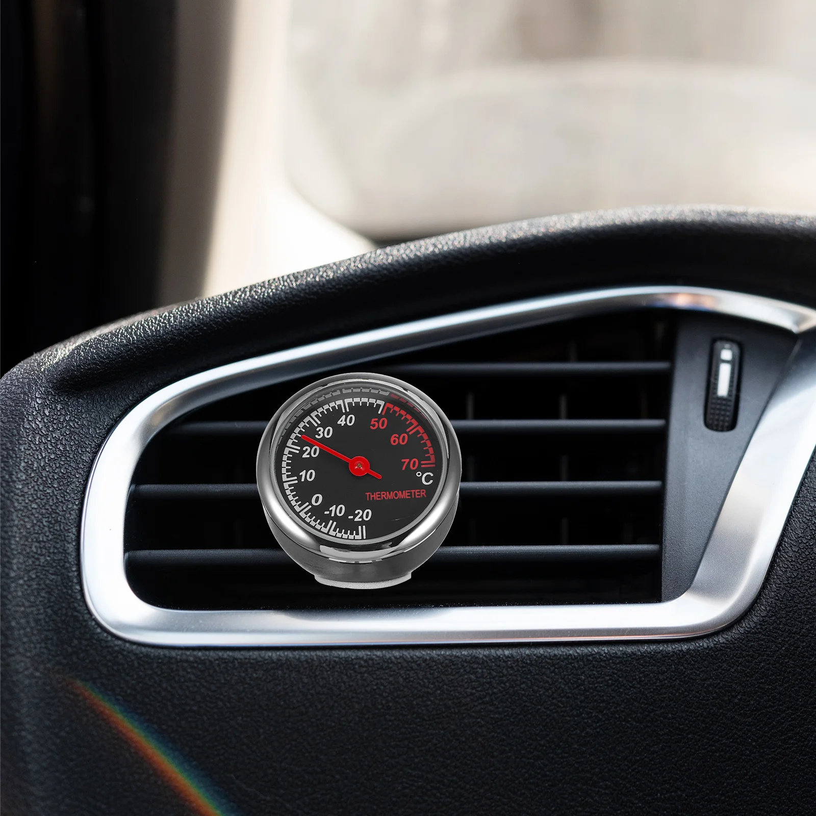 Termometro meccanico luminoso per auto Mini scala per cruscotto del veicolo Puntatore con nucleo in acciaio Auto impermeabile resistente alla polvere retroilluminata