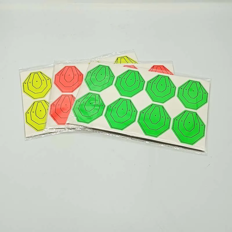 Mini Sticker Shooting Targets for IPSC IDPA Patterns Red Green Yellow Colorful 160 Counts 20 Sheets