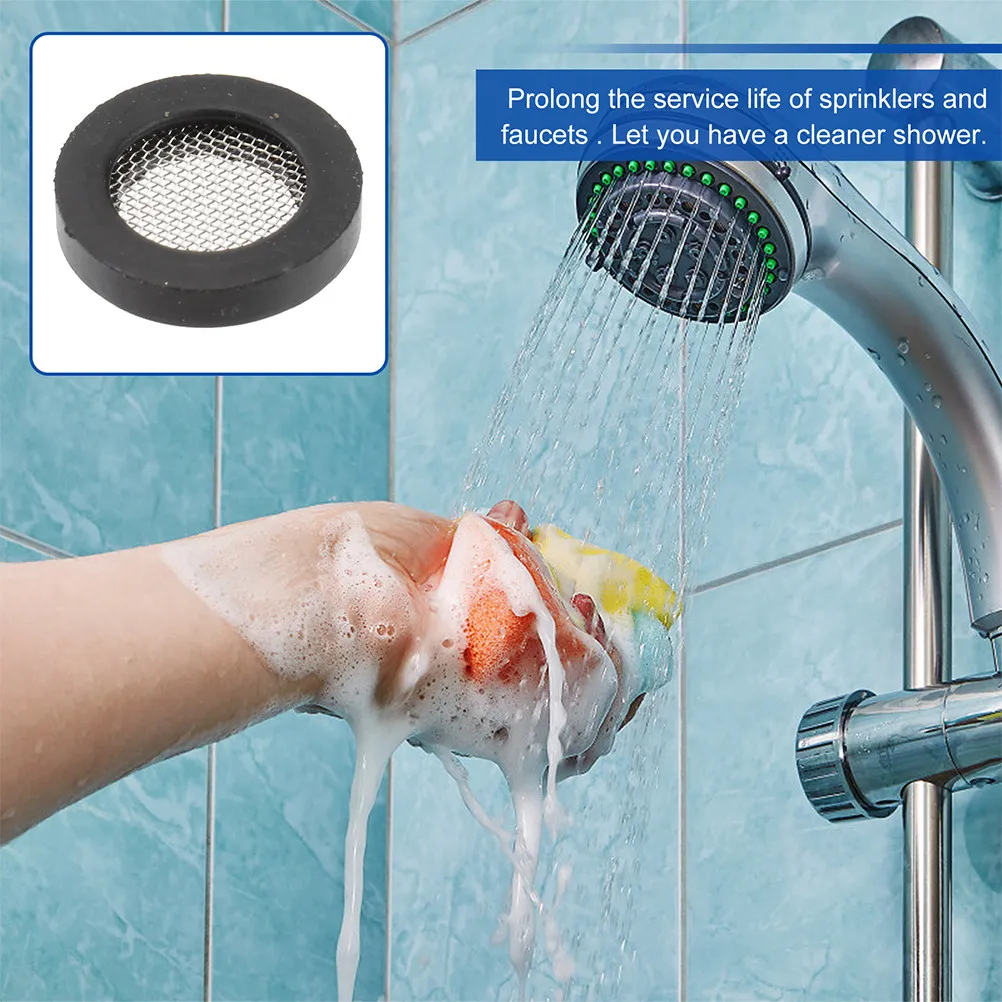 60Pcs Steel Wire Mesh Gasket Hose Gasket Elastic Inlet Filter Screen Strainer Garden Hose Connector Accessory Filters