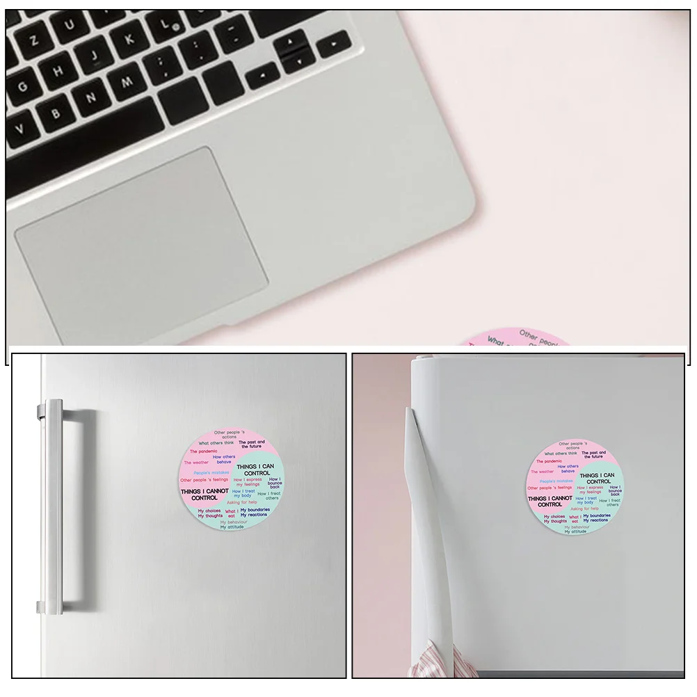 2 Pcs Emotional Yin Yang Stickers Laptop Stand Computer Wheel Magnetic Feeling Chart Pvc Rubber for Freezer