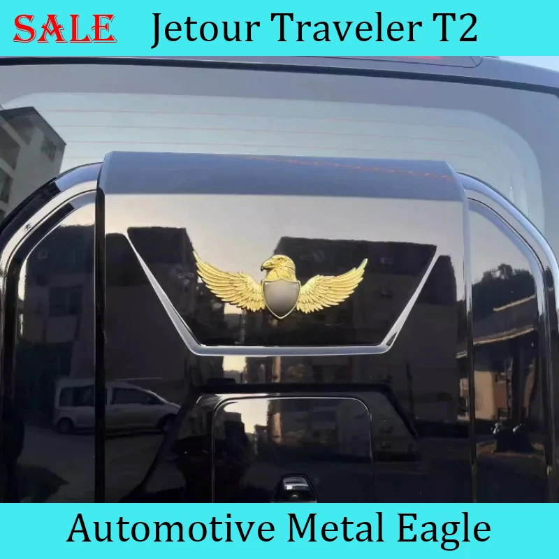 Fit for JETOUR Traveler T2 2023+ Car Metal Flying Eagle Personalized Patch Modification Retro Versatile Car Exterior Accessories