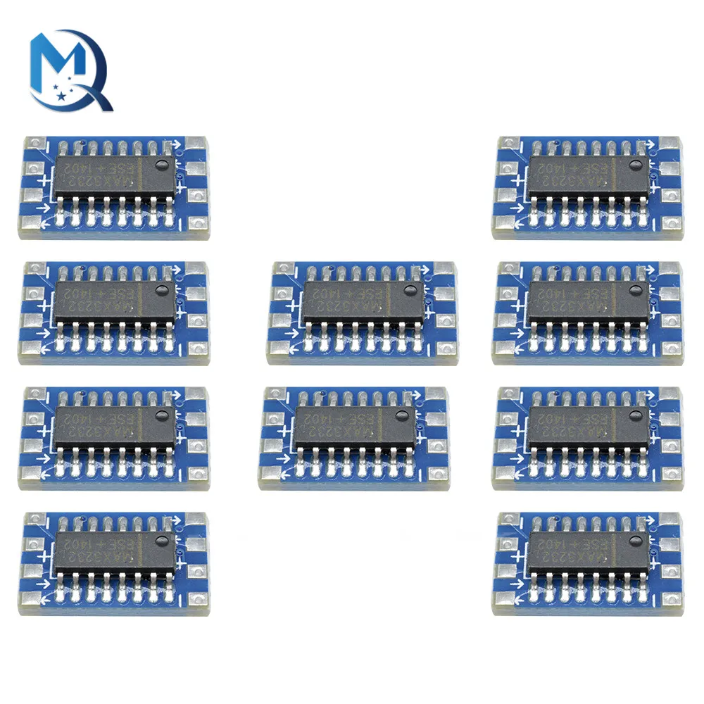 10PCS/Lot Serial Port Mini RS232 to TTL Converter Adapter Module Board MAX3232 115200bps DC 3-5V for Arduino