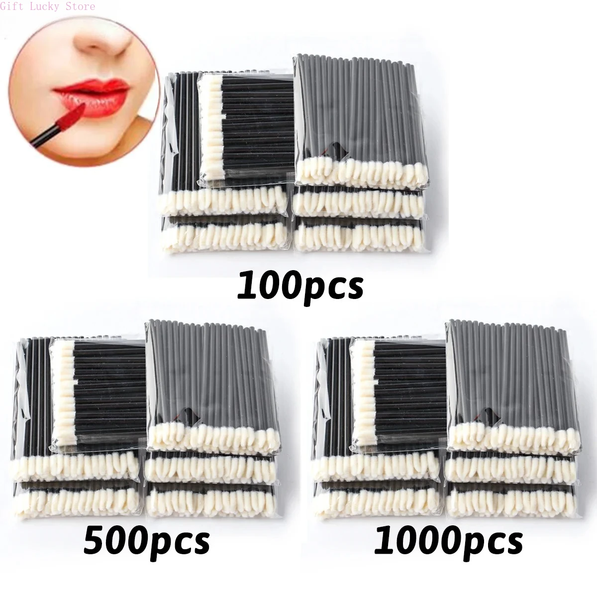 

Wholesale 50/1000pcs Lip Brushes Applicators Eyelashes Brush Lipstick Brush Lip Gloss Applicator Wands Makeup Beauty Tool